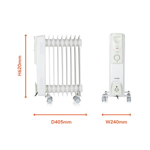 Warmlite 2000W Oil Filled Radiator White