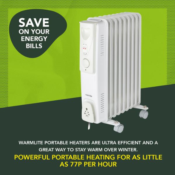 Warmlite 2000W Oil Filled Radiator White