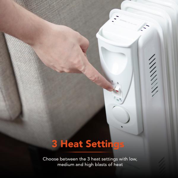 Warmlite 2000W Oil Filled Radiator White