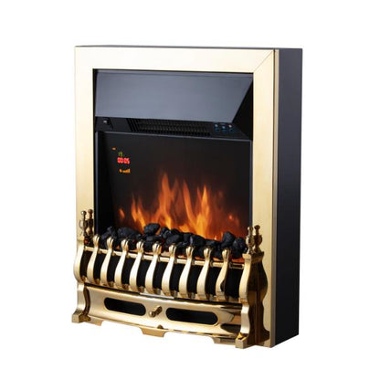 Warmlite Whitby 2KW Electric Fire Inset Brass