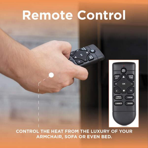 Warmlite Whitby 2KW Electric Fire Inset Brass