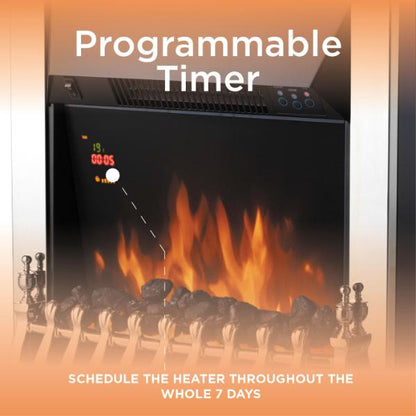 Warmlite Whitby 2KW Electric Fire Inset Chrome