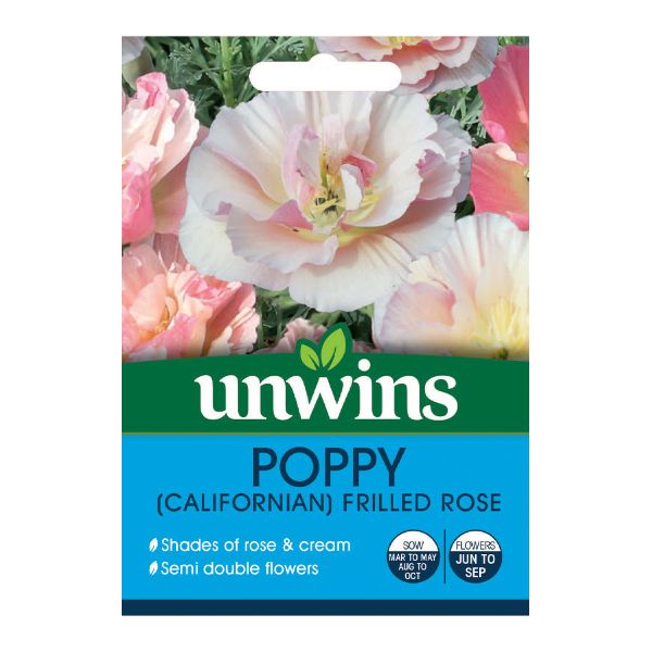 Unwins Seed Packet Poppy (Californian) Frilled Rose