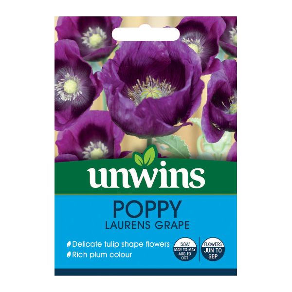 Unwins Seed Packet Poppy Laurens Grape