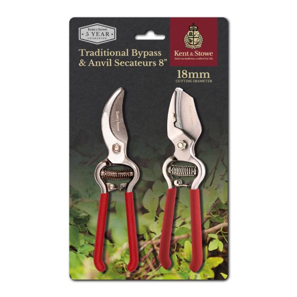 Kent &amp; Stowe Traditional Secateurs Twinpack