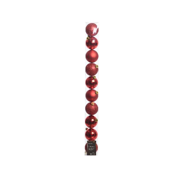 Christmas Shatterproof Red 6Cm Baubles Box Of 10
