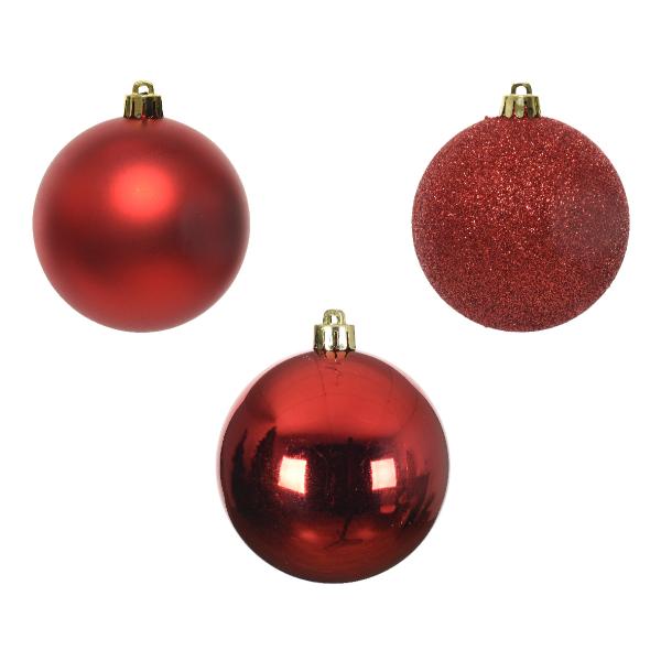 Christmas Shatterproof Red 6Cm Baubles Box Of 10