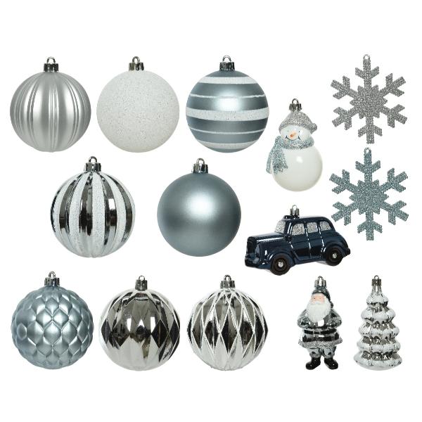 Christmas Baubles Mixbox Shatterproof Matt - Shiny - Glitter