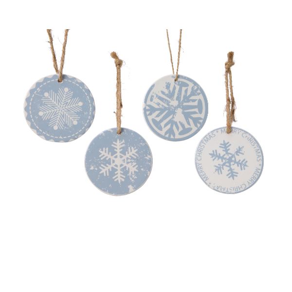 Christmas Figure Terracotta Hanging Decorations 8Cm - 4 Assorted Designs