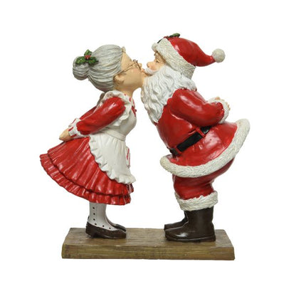 Christmas Mr and Mrs Claus Kissing Ornament 24cm