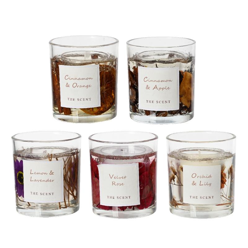 Christmas Candle With Infused Dried Flowers 5 Assorted