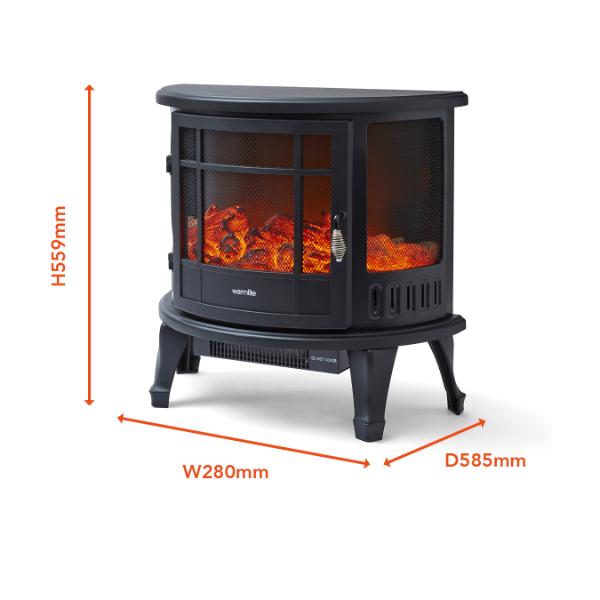 Warmlite Bath 1.8KW Stove Fire Black