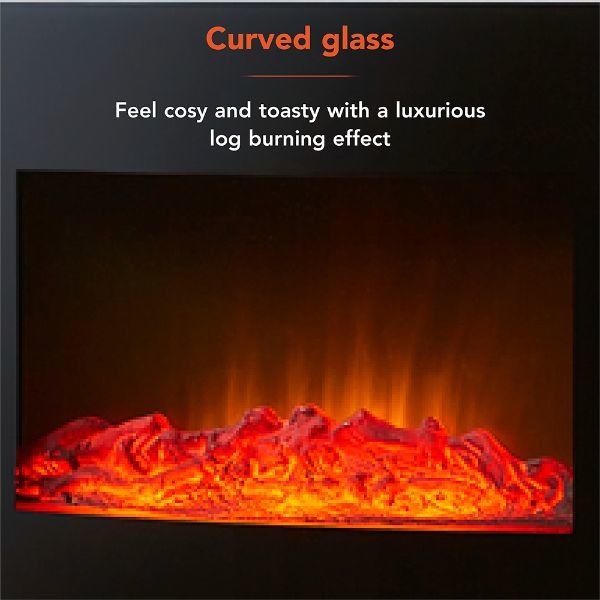 Warmlite 22" Curved Glass Fireplace