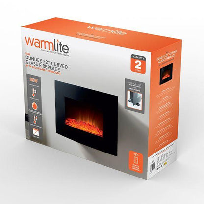 Warmlite 22" Curved Glass Fireplace