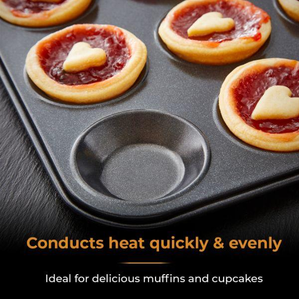 Non-Stick 12 Hole Shallow Baking Pan 32x24cm