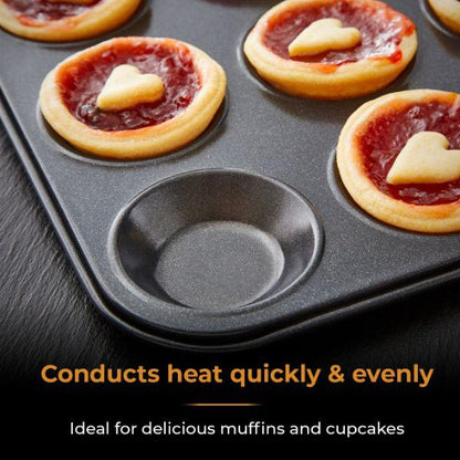 Non-Stick 12 Hole Shallow Baking Pan 32x24cm