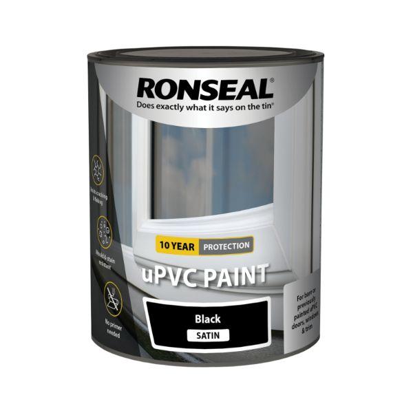 Ronseal Upvc Paint Black Satin 750Ml