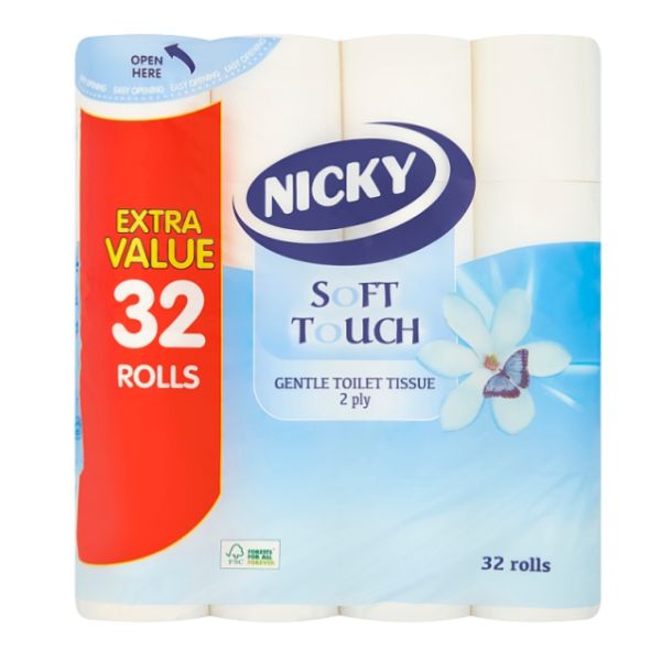 Nicky Soft Touch Toilet Tissue 32 Pack