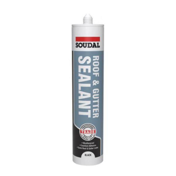 Soudal Roof &amp; Gutter Sealant Black 290ml