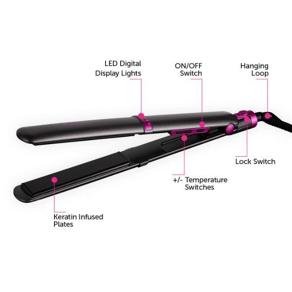 CARMEN Neon Hair Straightener LED