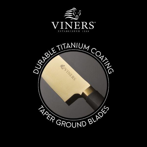 Viners Titan Gold 6 Piece Knife Block Giftbox CoOp Superstores