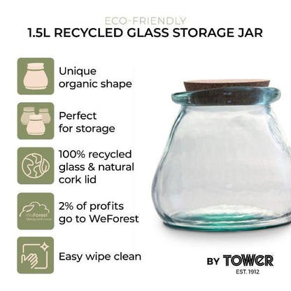 Barbary &amp; Oak 1.5L Recycled Glass Jar
