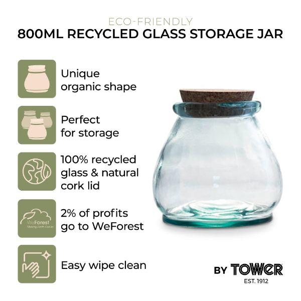 Barbary &amp; Oak 800ml Recycled Glass Jar