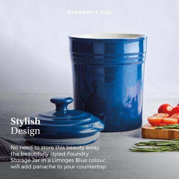 Barbary &amp; Oak 23Cm Ceramic Storage Jar Blue