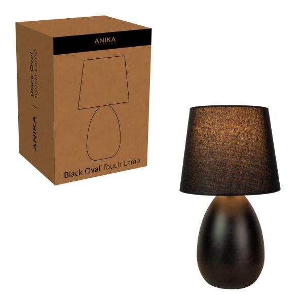 Black Metal Oval Base Table Lamp