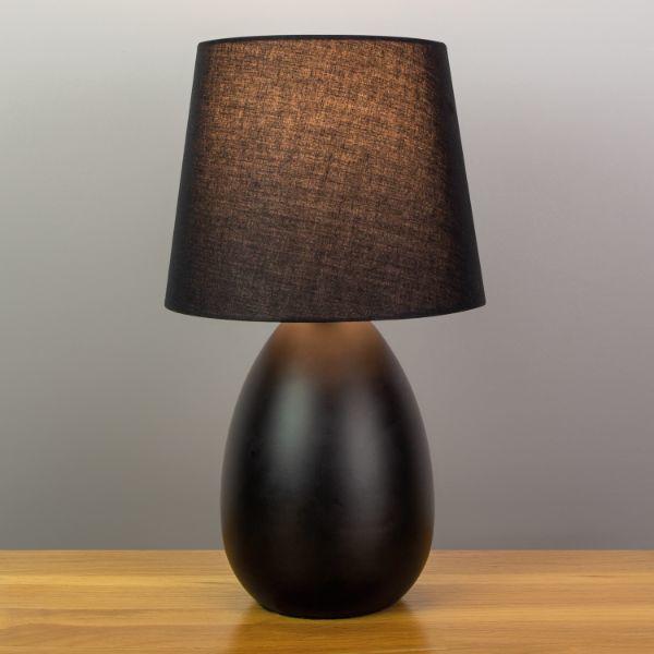 Black Metal Oval Base Table Lamp