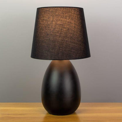 Black Metal Oval Base Table Lamp