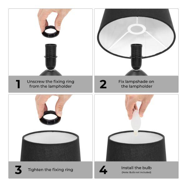 Black Metal Oval Base Table Lamp