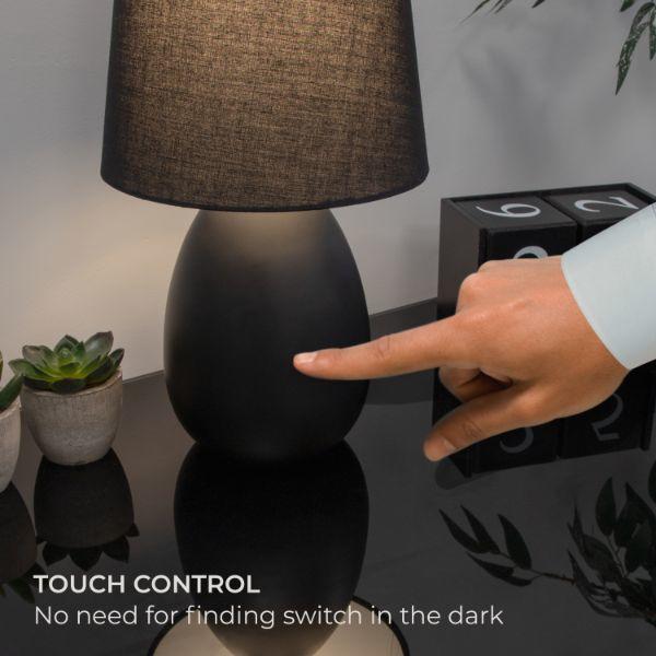 Black Metal Oval Base Table Lamp