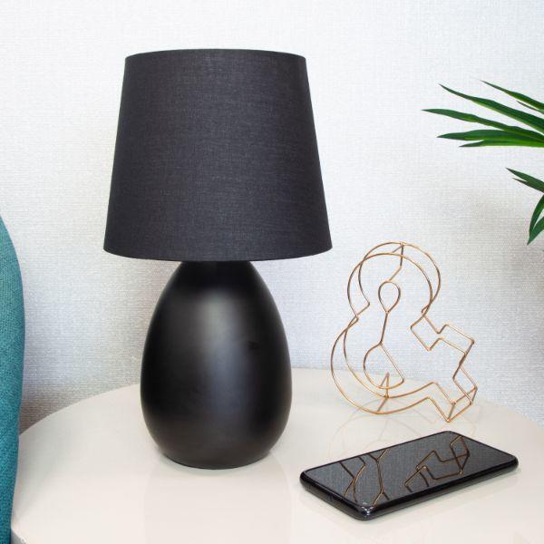 Black Metal Oval Base Table Lamp