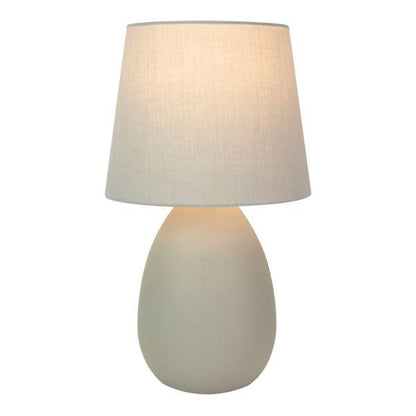 Grey Metal Oval Base Table Lamp