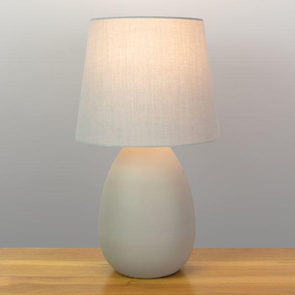 Grey Metal Oval Base Table Lamp