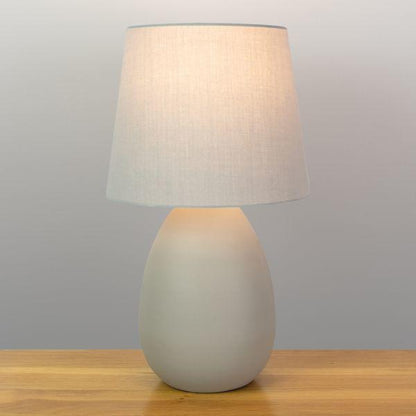 Grey Metal Oval Base Table Lamp