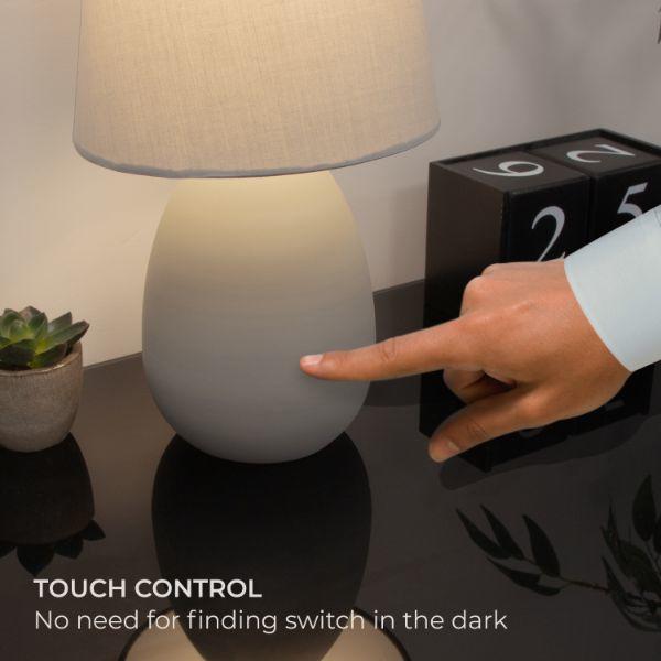 Grey Metal Oval Base Table Lamp