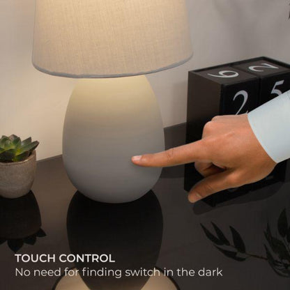 Grey Metal Oval Base Table Lamp