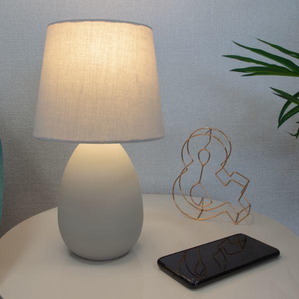 Grey Metal Oval Base Table Lamp