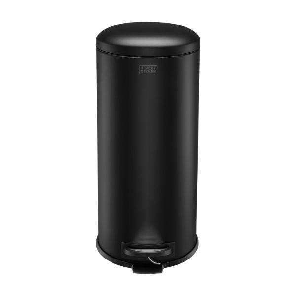 Black &amp; Decker 30L Dome Lid Pedal Bin - Matt Black