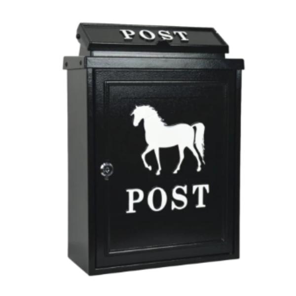 Cast Aluminium Post Box Horse Design