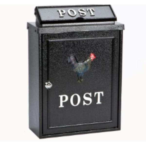 Cast Aluminium Post Box Cockrel Design