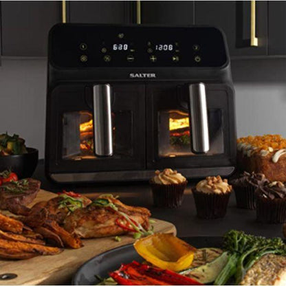 Salter 7.6L Dual Air Fryer With Glass Window
