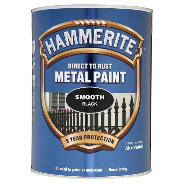 Hammerite Metal Paint Smooth Black 5L