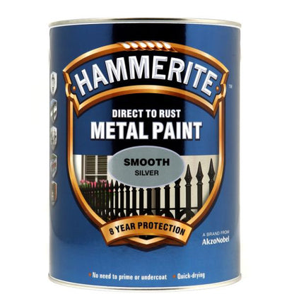 Hammerite Metal Paint Smooth Silver 5L