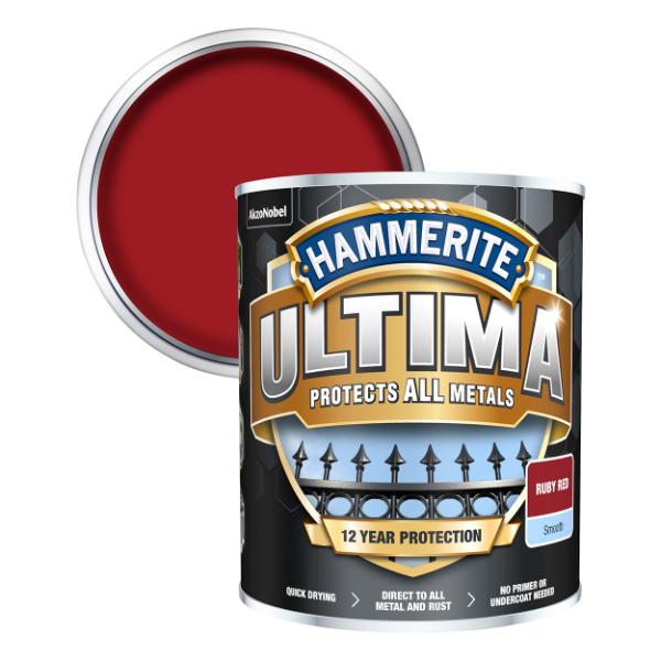 Hammerite Ultima Smooth Ruby Red 750ml