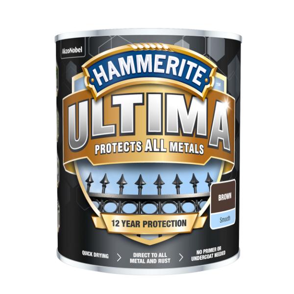 Hammerite Ultima Metal Smooth Brown 750ml
