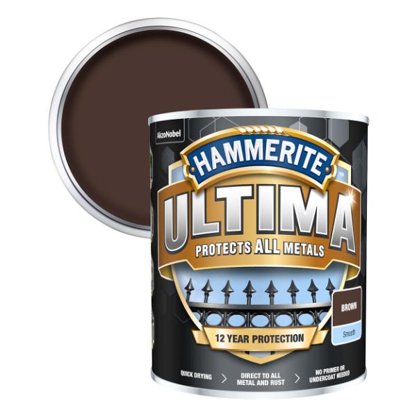 Hammerite Ultima Metal Smooth Brown 750ml