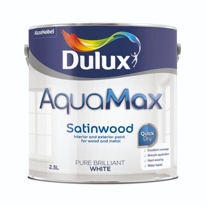 Dulux Aquamax Satinwood Pure Brilliant White 2.5L